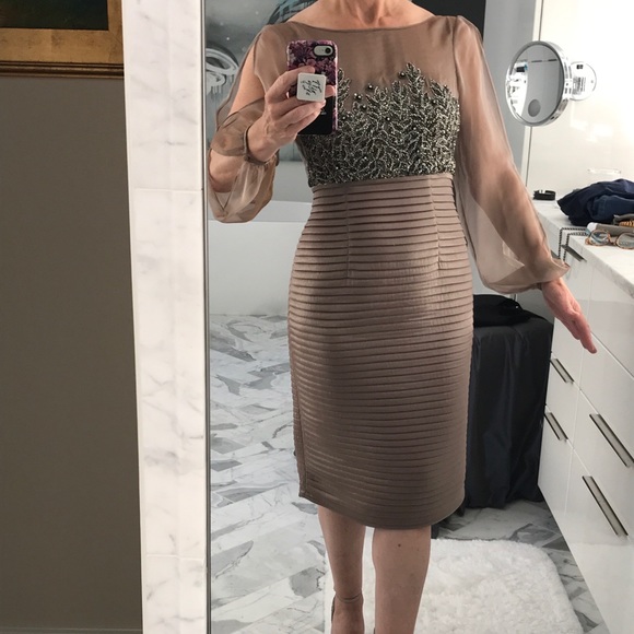 Kay Unger cocktail dress in beautiful pale mauve - Picture 1 of 8
